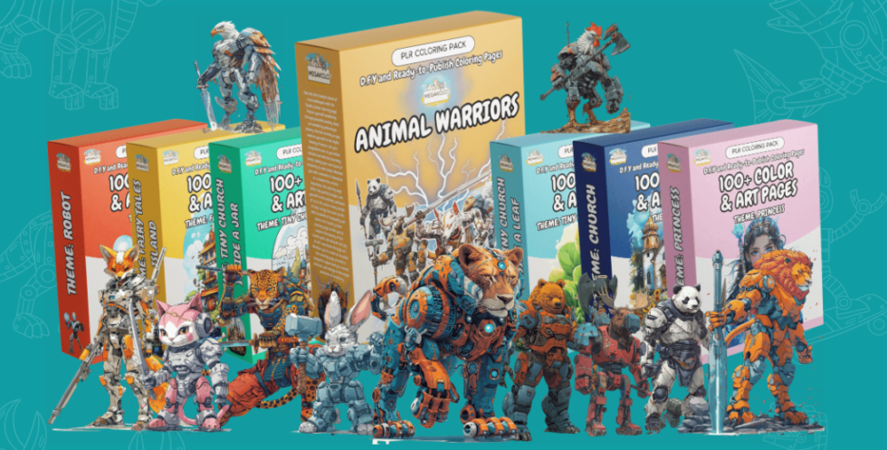 Animal Warriors PLR Coloring Pack